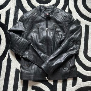 Leather Moto Jacket Made In Florence, Italy